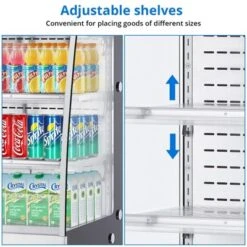 Commercial Refrigerator - 7.8 Cu.FT Open Merchandiser With Interior LED Lighting, Double-Layered Glass, 4 Wheels, 110V Floor Fridge 12 Commercial Refrigerator - 7.8 Cu.FT Open Merchandiser With Interior LED Lighting, Double-Layered Glass, 4 Wheels, 110V Floor Fridge -Furniture GUEST 1db951c6 2f1e 467d 90d1 2f66a21c091a