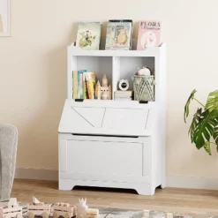 3-Tier Wooden Kids Bookcase & Toy Organizer With Flip-Top Lid For Playroom, Bedroom & Nursery - Child-Friendly Storage -Furniture GUEST 1dbee721 3a36 4411 9931 685fadde197a