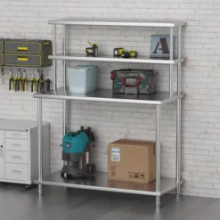 Stainless Steel Overshelf For Prep & Work Table/Shelves，Heavy Duty Metal Worktable For Home Kitchen Restaurant Garage Warehouse -Furniture GUEST 1e80c18b b2b8 48ba 909d a9e6de1cad74