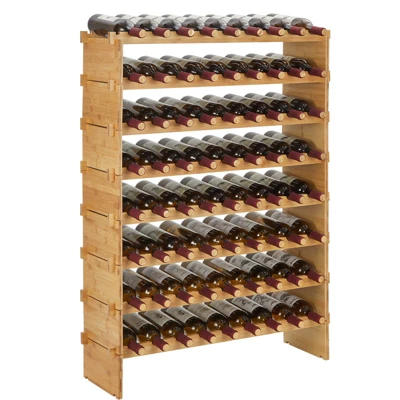 TROPOW Stackable Wine Rack, 4 Tier Wooden Wine Storage Rack, Bamboo Wine Display Shelves, Wobble-Free Wine Holder Freestanding Floor Wine 13 TROPOW Stackable Wine Rack, 4 Tier Wooden Wine Storage Rack, Bamboo Wine Display Shelves, Wobble-Free Wine Holder Freestanding Floor Wine - Image 11