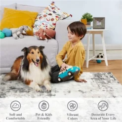 9x12 Area Rugs For Living Room Bedroom Non Slip Machine Washable Soft Modern Abstract Rugs Stain Resistant & Low Pile Large Rug -Furniture GUEST 1f880999 943f 42e0 b0c9 7ea2332f790a