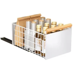 TROPOW Teleskopschublade Ausziehbare Schublade Für Kabinett Teller Schrank Organizer Küche Geschirrabtropfgestell Mit Abtropfschale Ohne Bohren