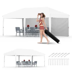 10x20 Pop Up Canopy With 2 Sidewalls - Heavy Duty Outdoor Canopy Tent With Portable Roller Bag 27 10x20 Pop Up Canopy With 2 Sidewalls - Heavy Duty Outdoor Canopy Tent With Portable Roller Bag -Furniture GUEST 202ae448 b8f2 4c4a 8b2f 917250c5f0a0