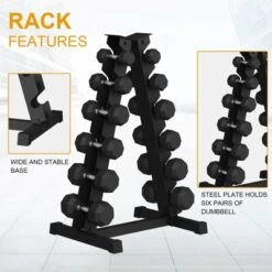 Premium Rubber Coated Hex Dumbbell Weight Set With Rack, Multiple Packages,210LB/350LB/450LB/550LB For Home Gym, Coated Hand Weights For Workouts -Furniture GUEST 202dcd8d 4152 4d63 9c77 022ea0f1c6a7