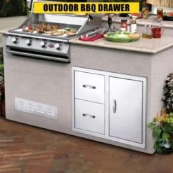 Stainless Steel Outdoor Kitchen Cabinet Door Set - Left Drawer + Right Door , NSF Double Wall, Includes Vent Panel For Grill/BBQ Islands & Fire Pits 17 Stainless Steel Outdoor Kitchen Cabinet Door Set - Left Drawer + Right Door , NSF Double Wall, Includes Vent Panel For Grill/BBQ Islands & Fire Pits -Furniture GUEST 20b185e4 e354 48bb 8315 90db2329c839