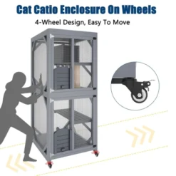 Outdoor Cat Enclosure - 4 Tiers On Wheels With Weatherproof Roof, Platforms, Resting Box, Scratch Post (68'' Window Catios) 13 Outdoor Cat Enclosure - 4 Tiers On Wheels With Weatherproof Roof, Platforms, Resting Box, Scratch Post (68'' Window Catios) -Furniture GUEST 20d499f8 b5fc 4faa ac57 3f052b83955e