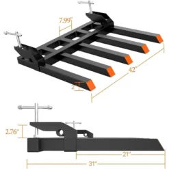 Pallet Forks, Tractor Forks 2500 Lbs - Heavy Duty Clamp-On For 48" Bucket, Debris Forks Attachment Fit Loader Skidsteer -Furniture GUEST 20fd8ea4 9819 4bfc a2cf 7868001103bb