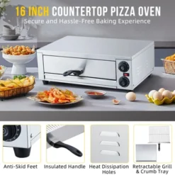 Pizza Oven Countertop, 1300W Electric Pizza Maker - Fits 16'' Pizzas With Easy Clean Tray For Kitchen & Commercial Use -Furniture GUEST 210dcd3d 0cc5 47a3 99ca a66f69e3bf98