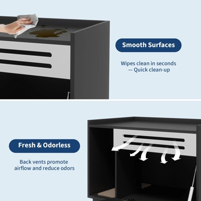 TROPOW Cat Litter Box Enclosure With Ventilated Panel Hidden Litter Box Furniture With Drop Down Door, Indoor Cat House 7 TROPOW Cat Litter Box Enclosure With Ventilated Panel Hidden Litter Box Furniture With Drop Down Door, Indoor Cat House - Image 5