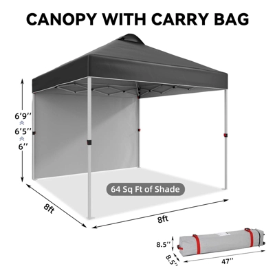 10x10 Pop-up Canopy,Patio Tent,Patented One Push Tent For Outdoor Events Commercial Instant Canopies,Canopy Wind Tunnel Design,with Wheeled Bag 8 10x10 Pop-up Canopy,Patio Tent,Patented One Push Tent For Outdoor Events Commercial Instant Canopies,Canopy Wind Tunnel Design,with Wheeled Bag - Image 6