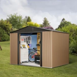 Metal Garden Shed,Outdoor Storage Shed, Outdoor Metal Utility Tool Storage Shed With Door Lock, Waterproof Roofs, For Garden Patio,Brown 19 Metal Garden Shed,Outdoor Storage Shed, Outdoor Metal Utility Tool Storage Shed With Door Lock, Waterproof Roofs, For Garden Patio,Brown -Furniture GUEST 22a3116c 146a 4295 bce1 a49b8f64c2bb
