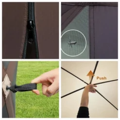 Pop-Up Screen Tent Gazebo, 12 X 12 Ft Camping Canopy Instant Shade, Featuring 6 Removable Privacy Canopy, And Made From 210D Oxford Fabric 15 Pop-Up Screen Tent Gazebo, 12 X 12 Ft Camping Canopy Instant Shade, Featuring 6 Removable Privacy Canopy, And Made From 210D Oxford Fabric -Furniture GUEST 22ad7dc4 f03d 4144 bd6b 332057017ee9