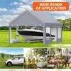 Carport, Portable Garage - 13x20 Ft Heavy Duty Galvanized Steel Canopy With All-Season Cover, 4 Roll-Up Doors & Windows (Grey) -Furniture GUEST 22aea3a5 46e5 4b54 ad33 2f9704efaac3