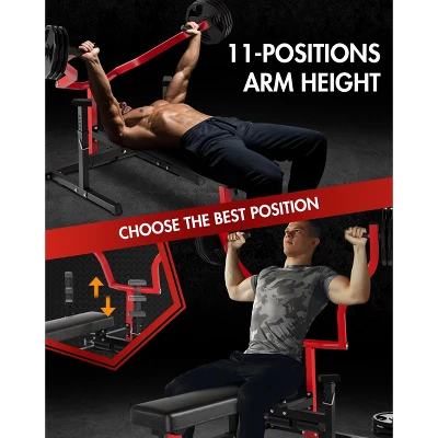 Bench Press Machine, 3-in-1 Chest Press Machine, With Independent Converging Arms, Adjustable Flat/Incline/Decline Bench 4 Bench Press Machine, 3-in-1 Chest Press Machine, With Independent Converging Arms, Adjustable Flat/Incline/Decline Bench - Image 2