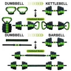 Adjustable Dumbbell Set, 4 In 1 Free Weights Dumbbells Set With Connector, Barbell Weight Set Used As Kettlebells -Furniture GUEST 2351d2f4 aa9d 4445 9be9 4a2209b10b08