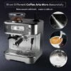 TROPOW Espresso Machine With Grinder - Professional Cappuccino And Latte Maker With Powerful Milk Frother For Home Barista