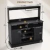 TROPOW 47"Farmhouse Coffee Bar Cabinet With 5 Hooks, Buffet Cabinet With Power Outlets, Goblet Holder, Sideboard Cabinet With Wine Rack Hutch Cabinet -Furniture GUEST 236639e5 468d 4f24 95cf 5b6f0f0c7fbd