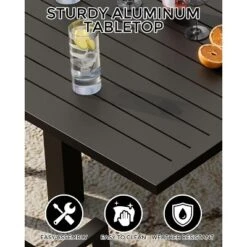 Patio Extendable Dining Table For 4-6,Aluminum Outdoor Dining Table 31.5-63 For Backyard Porch, Deck -Furniture GUEST 237399a8 1f2e 49e9 8d33 169507e5375e