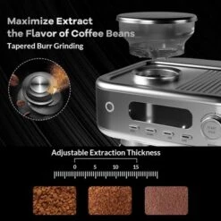 TROPOW Espresso Machine With Grinder - Professional Cappuccino And Latte Maker With Powerful Milk Frother For Home Barista -Furniture GUEST 23b707b1 8958 4cf7 a4ee d56f7d1a226f