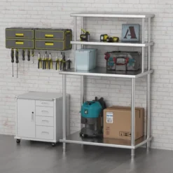 Stainless Steel Overshelf For Prep & Work Table/Shelves，Heavy Duty Metal Worktable For Home Kitchen Restaurant Garage Warehouse -Furniture GUEST 23ff8591 897f 4215 93ee 61c5eb829b8a