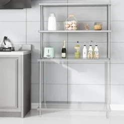 Stainless Steel Overshelf For Prep & Work Table/Shelves，Heavy Duty Metal Worktable For Home Kitchen Restaurant Garage Warehouse -Furniture GUEST 240b6676 340f 488d a260 9039a09ab0e0