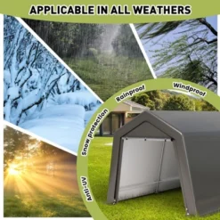 Outdoor Portable Storage Shelter Shed, Waterproof And UV Resistant Portable Garage Kit Tent With Rolled Up Zipper Doors & Vents Carport 11 Outdoor Portable Storage Shelter Shed, Waterproof And UV Resistant Portable Garage Kit Tent With Rolled Up Zipper Doors & Vents Carport -Furniture GUEST 24166fb6 a08a 4965 9dce b91ea70f5f69