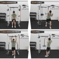 2000 LBS Power Cage,Multi-Function Power Rack With Cable Cross-Over System,Squat Rack With LAT Pull Down System For Home Gym