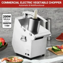 Multi-Functional Vegetable Cutter - High-Efficiency Motor,Dicer With 2 Size Feed Ports, Vegetable Processor Detachable Stainless Steel Blade