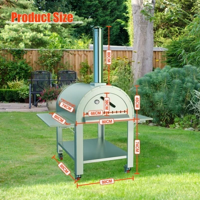 Dual Fuel Outdoor Pizza Oven - Stainless Steel Pizza Maker With Casters Insulation Multi Fuel Grill Portable Design 7 Dual Fuel Outdoor Pizza Oven - Stainless Steel Pizza Maker With Casters Insulation Multi Fuel Grill Portable Design - Image 5