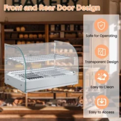 Food Warmer Display, 22" Commercial Pizza Warmer - 2-Tier Electric Countertop With Glass Door For Restaurant -Furniture GUEST 24f74e59 21b1 4e7e b92e 8265467ecc1c