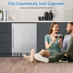 TROPOW 24 Inch Beverage Refrigerator, Weather Proof Stainless Steel Beverage Fridge For Outdoor Kitchen And Patio, Indoor/Outdoor Beverage Cooler -Furniture GUEST 2529db38 7d3f 4b23 9cb0 e024ee5f2bdb