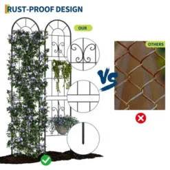 Pack Metal Trellis For Climbing Plants Outdoor, 55x12 Inch Garden Trellis For Vines/Flowers/Vegetables - Black Iron Plant Trellis Outdoor -Furniture GUEST 2538b4de 8da3 4f16 90da e99b30237d22