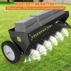 40-Inch Tow Behind Spike Aerator With Galvanized Steel Tines, Soil Penetrator With Extra-Wide Tow Bar With Adjustable Handle For Farm -Furniture GUEST 25d3b9b5 e205 4e94 97e8 d2600ca010ba