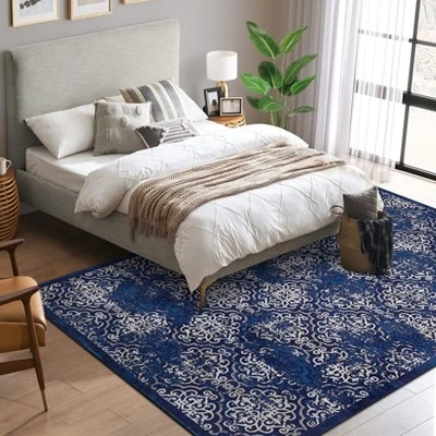 Machine Washable Living Room Rug Indoor Rug Kitchen Accent Rug Distressed Carpet Low Pile Bedroom Rug Office Dining Room Olive 10 Machine Washable Living Room Rug Indoor Rug Kitchen Accent Rug Distressed Carpet Low Pile Bedroom Rug Office Dining Room Olive - Image 8