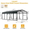 Carport, Metal Carport 12x24 FT - Outdoor Canopy With Reinforced Base & Galvanized Steel Roof, Heavy Duty Shelter For SUV Truck Boats 2 Carport, Metal Carport 12x24 FT - Outdoor Canopy With Reinforced Base & Galvanized Steel Roof, Heavy Duty Shelter For SUV Truck Boats -Furniture GUEST 264e81a2 4037 4f92 b3fb d4e0106a2e7d