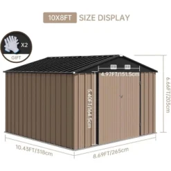 Storage Shed Outdoor With Floor Frame,Waterproof Metal Garden Sheds With Lockable Door Design And Sloping Roof,Outdoor Shed For Garden Backyard 13 Storage Shed Outdoor With Floor Frame,Waterproof Metal Garden Sheds With Lockable Door Design And Sloping Roof,Outdoor Shed For Garden Backyard -Furniture GUEST 26c90841 607d 4221 b5d1 4278f9d7391c