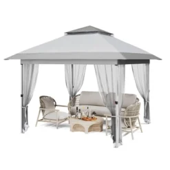 Pop Up Gazebo, Outdoor Canopy Tent With Mosquito Netting, Pop Up Canopy Tent With Curtains/Adjustable Height/Wheeled Carrying Bag -Furniture GUEST 27087acb 59fd 4a65 92b5 193d0c74d181