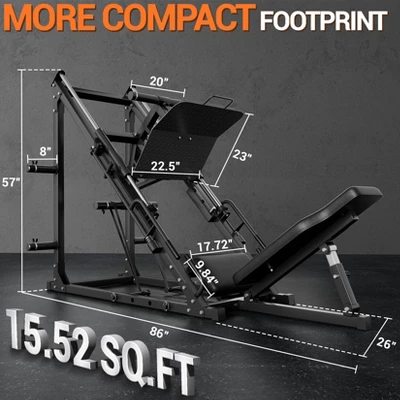 Leg Press Machine, 45 Degree For Home Gym, Professional With Linear Bearing & Solid Steel Pipe, Lower Body Strength Training 3 Leg Press Machine, 45 Degree For Home Gym, Professional With Linear Bearing & Solid Steel Pipe, Lower Body Strength Training