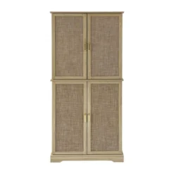 Kitchen Pantry Cabinet, 72-Inch Tall Storage Cabinet With 4 Rattan Doors And Adjustable Shelves, Freestanding Wood Cupboard Organizer -Furniture GUEST 27ec2830 88b4 47e4 9f50 fb5342aaf5b7