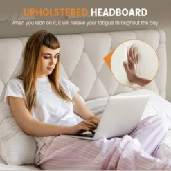 Bed Frame, Upholstered Platform Bed Frame With Storage Drawers, Mattress Foundation With Solid Wooden Slats Support -Furniture GUEST 28eb1934 4dd3 4557 88e4 0d8b595b480f