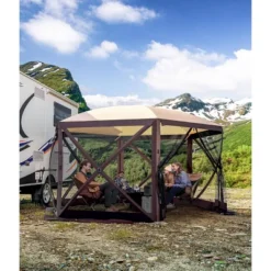 Pop-Up Screen Tent Gazebo, 12 X 12 Ft Camping Canopy Instant Shade, Featuring 6 Removable Privacy Canopy, And Made From 210D Oxford Fabric 17 Pop-Up Screen Tent Gazebo, 12 X 12 Ft Camping Canopy Instant Shade, Featuring 6 Removable Privacy Canopy, And Made From 210D Oxford Fabric -Furniture GUEST 2921e903 bacb 4fe1 8b5f aed0695c94f8