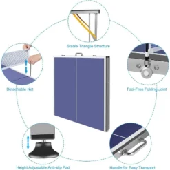 Professional Outdoor Table Tennis Table, 6x3FT Portable Ping Pong Table With Net, Paddles & Balls -Furniture GUEST 29ba4dd1 f30c 479f b206 9c53ca710e36