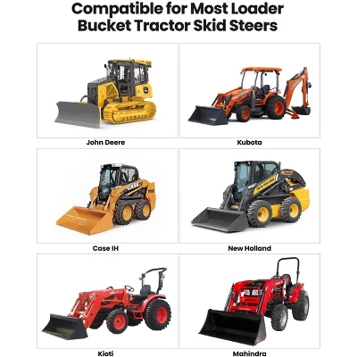 Pallet Forks Skid Steer - 60" 4000LB Heavy Duty Clamp-On Tractor Forks With Adjustable Stabilizer Bar For Buckets 7 Pallet Forks Skid Steer - 60" 4000LB Heavy Duty Clamp-On Tractor Forks With Adjustable Stabilizer Bar For Buckets - Image 6