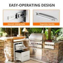 Outdoor Kitchen Drawers With Paper Towel Holder, Triple BBQ Access Drawers, Stainless Steel Flush Mount BBQ Island Drawers For Outdoor Kitchen 15 Outdoor Kitchen Drawers With Paper Towel Holder, Triple BBQ Access Drawers, Stainless Steel Flush Mount BBQ Island Drawers For Outdoor Kitchen -Furniture GUEST 2a1cc366 edd8 4f93 b96b 152c9c5f8a66