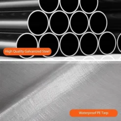 Carport, Portable Garage - 13x20 Ft Heavy Duty Galvanized Steel Canopy With All-Season Cover, 4 Roll-Up Doors & Windows (Grey) -Furniture GUEST 2a526992 371b 4a54 95c5 5dd00588dfe0