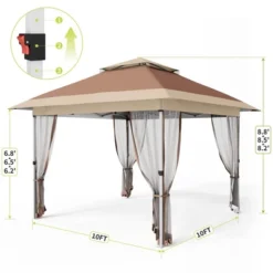 Pop Up Gazebo, Outdoor Canopy Tent With Mosquito Netting, Pop Up Canopy Tent With Curtains/Adjustable Height/Wheeled Carrying Bag -Furniture GUEST 2cabcfb3 5960 4e03 ade3 1f984bd09c4d