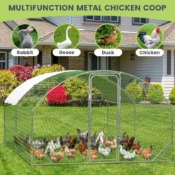 Chicken Coop, Large Chicken Run 9.8x13.1x6.5Ft - Metal Walk-in Cage With Cover, Outdoor Shelter For Ducks, Rabbits, Backyard Farm