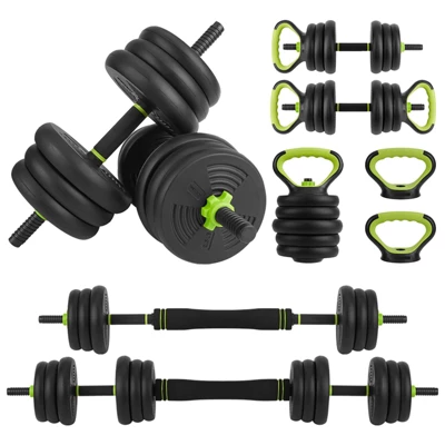 Adjustable Dumbbell And Kettlebell Set, 4 In 1, 66lbs /88lbs Weight Used As Kettlebells, Barbell, Push Up Stand For Home Gym, Green And Black 10 Adjustable Dumbbell And Kettlebell Set, 4 In 1, 66lbs /88lbs Weight Used As Kettlebells, Barbell, Push Up Stand For Home Gym, Green And Black - Image 8