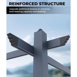 Pergola, 10x10 Ft Modern Aluminum Outdoor Pergola With Adjustable Canopy - Khaki Gazebo For Backyard Deck -Furniture GUEST 2eb011d5 7a93 4130 9e81 09b71c6c58f7