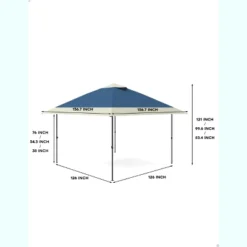 13'x13' Pop Up Canopy - Waterproof & UV-Resistant Portable Tent For Picnics, Camping, And Outdoor Events - Blue & Gray -Furniture GUEST 2f739a8c 3d91 4f54 b75b 913c66ceb74b